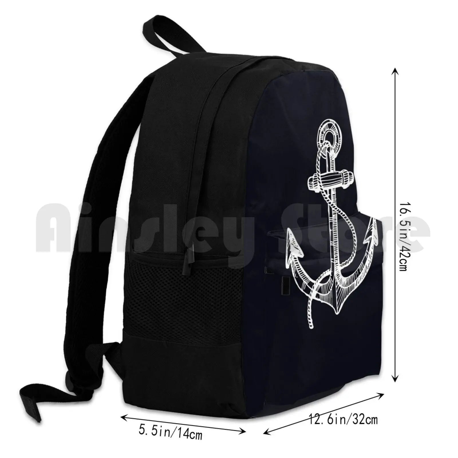Anchor & Steering Wheel Outdoor Hiking Backpack Waterproof Camping Travel
