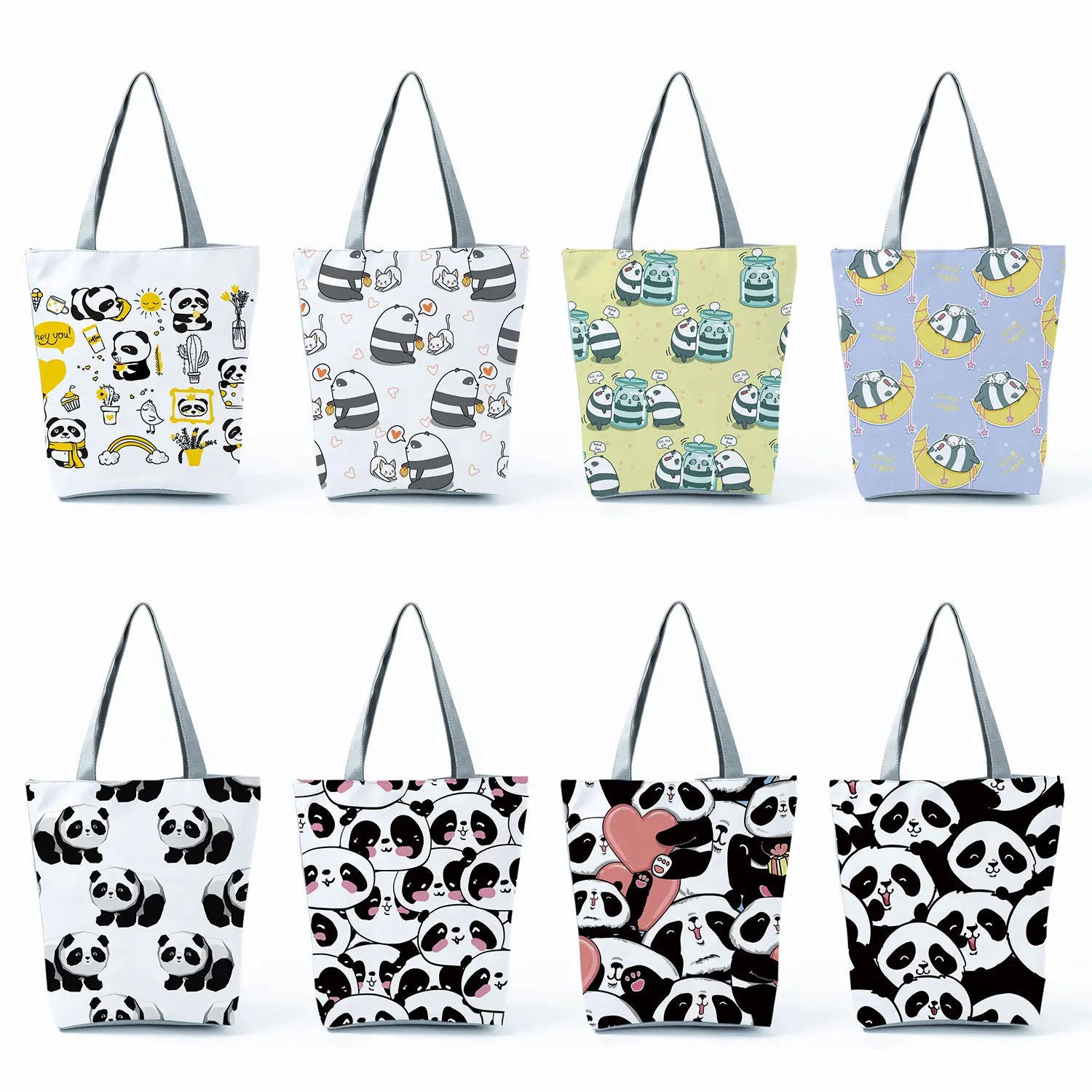 Cartoon Panda Shoulder Bag for Women Portable Large Capacity Tote Bag