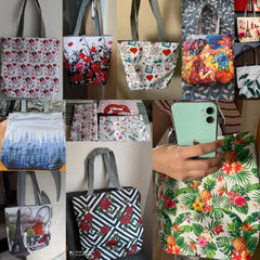 Crane Floral Print Shoulder Bag Eco Handbag