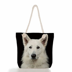 Dog Print Handbags For Women High Capacity Casual Traveling Shoulder Bags