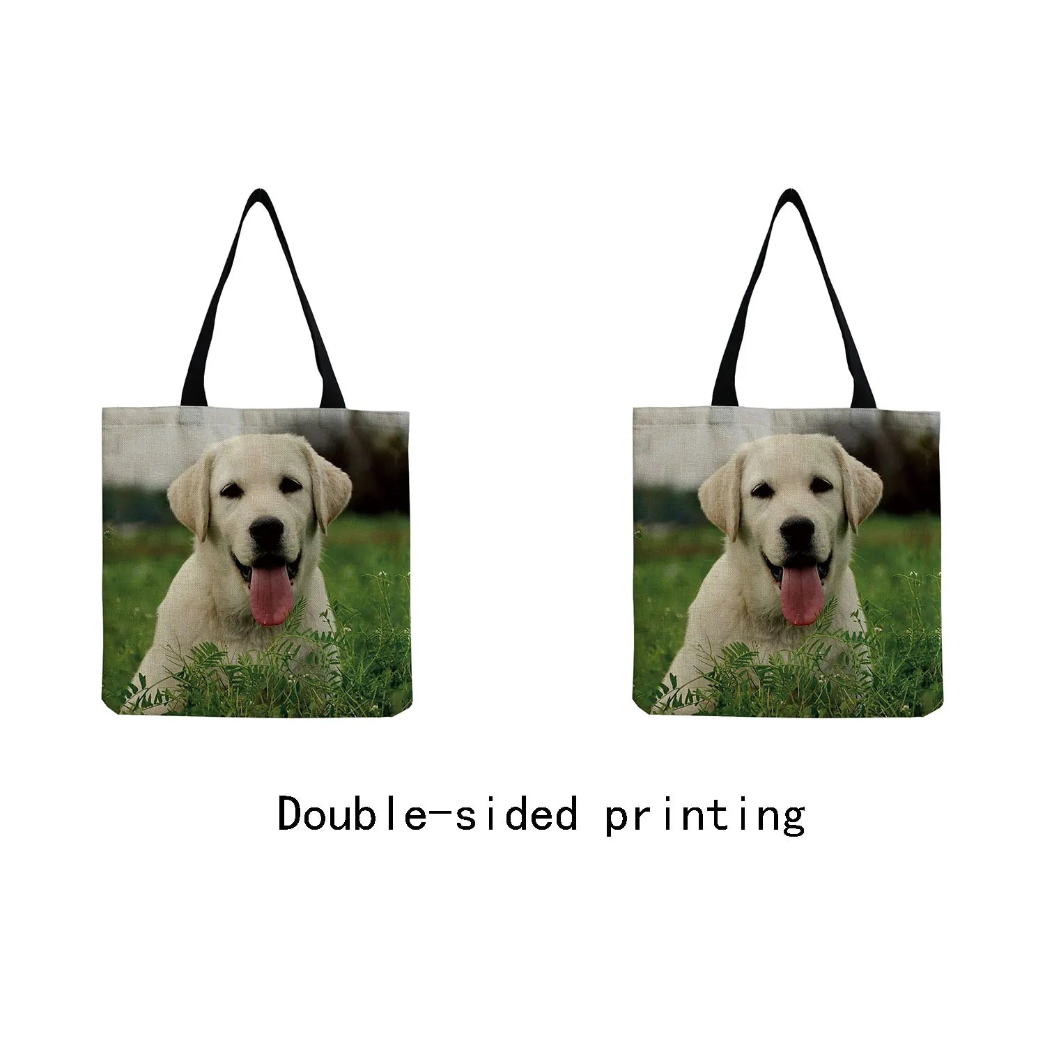 Dog Printed Women Shoulder Bag Eco-Friendly Storage Handbag
