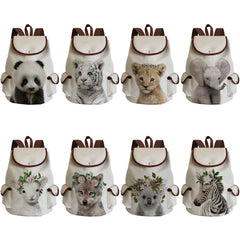 Animal Floral Panda Koala Elephant Print Backpack Women Girls Bookbag