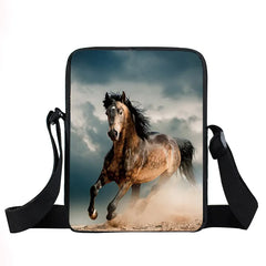 Horse Messenger Bag Women Handbag Satchel Canvas Cross Bag Girls Shoulder Bag