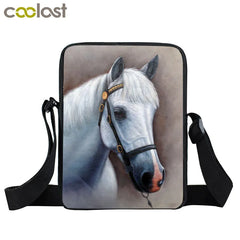 Horse Messenger Bag Women Handbag Satchel Canvas Cross Bag Girls Shoulder Bag