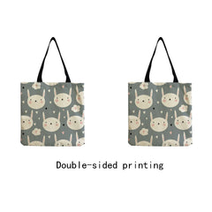 Panda Printed Cartoon Women Shoulder Bag Eco Friendly Foldable Shopping Tote