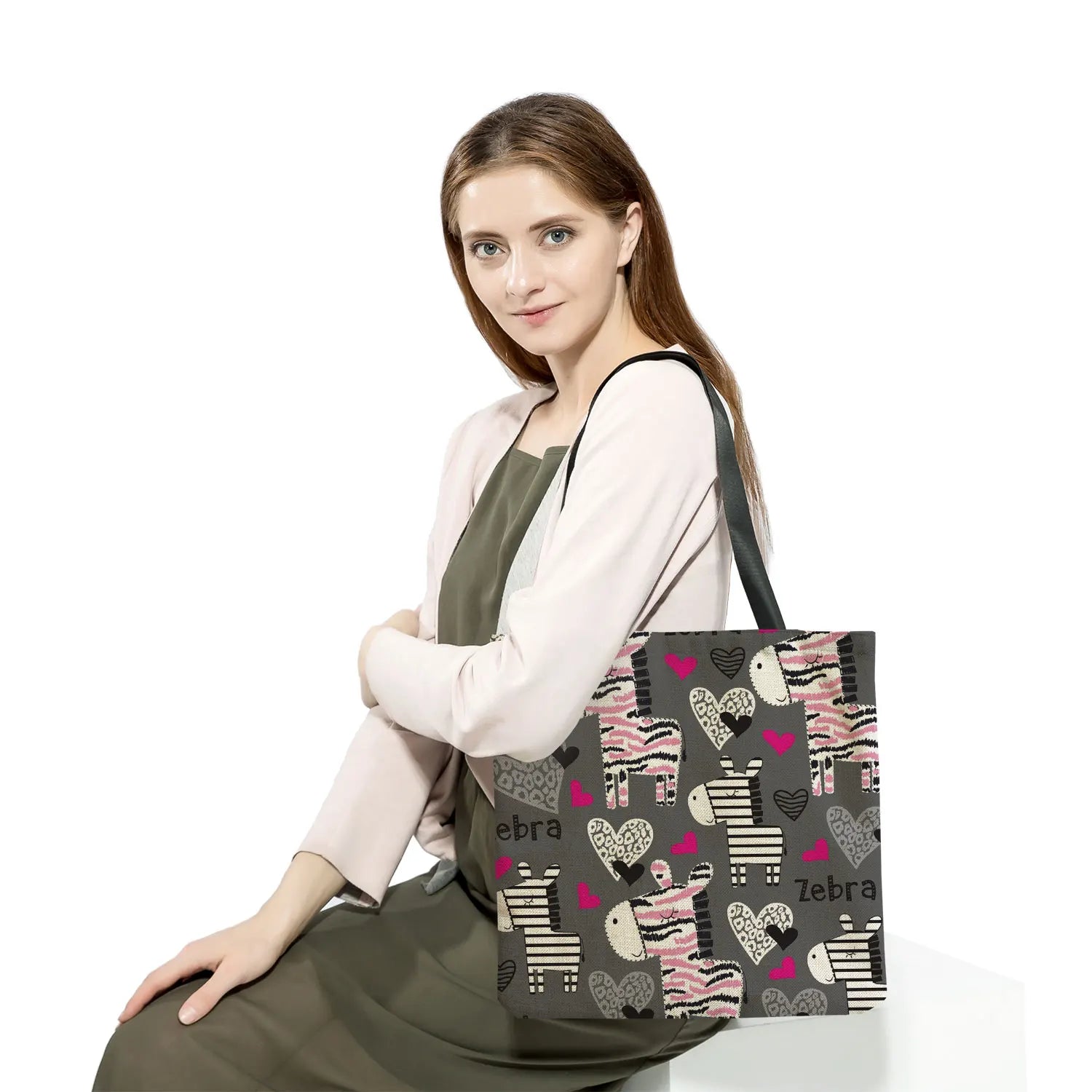 Panda Printed Cartoon Women Shoulder Bag Eco Friendly Foldable Shopping Tote