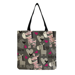 Panda Printed Cartoon Women Shoulder Bag Eco-Friendly Foldable Shopping Tote