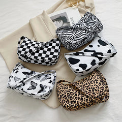 Vintage Animal Print Shoulder Bag Small Purse