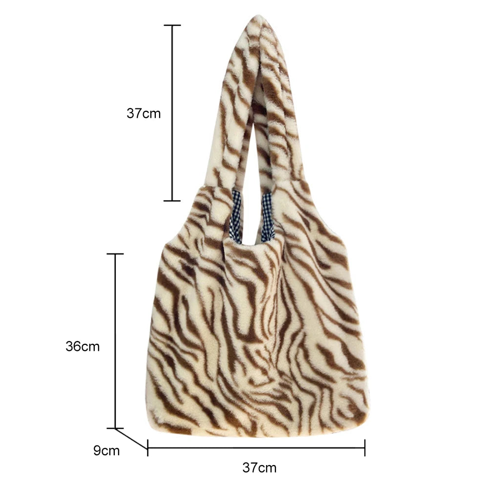Leopard Cow Pattern Tote Bag for Women, Retro Handbag, Large Capacity