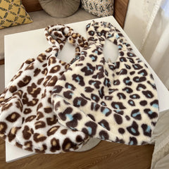 Leopard Cow Pattern Tote Bag for Women, Retro Handbag, Large Capacity