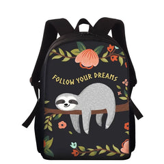 Sloth Print School Bags for Girls Kids Backpack