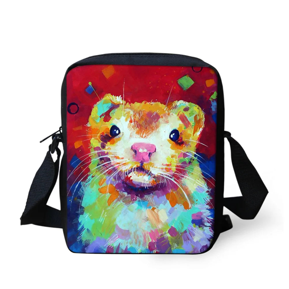 Animal Watercolor Art Print Mini Shoulder Bag