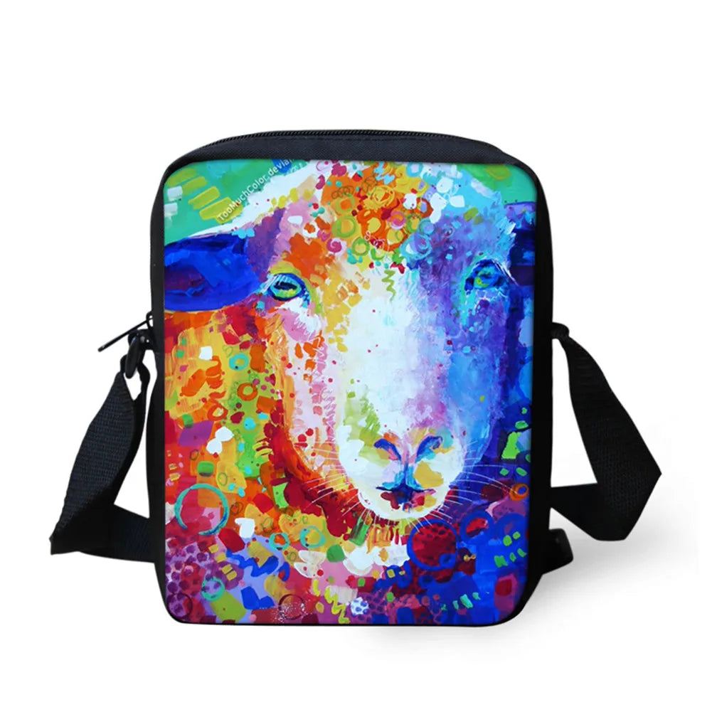 Animal Watercolor Art Print Mini Shoulder Bag
