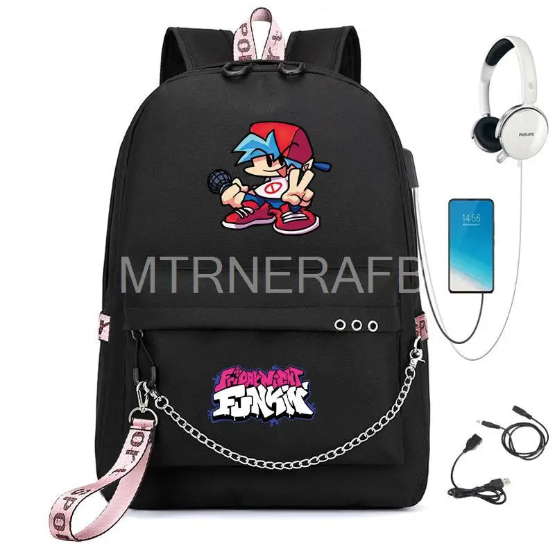 Anime Backpack Friday Night Funkin Boys Girls Students School Bag