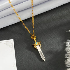 Vintage She-Ra Sword Charm Necklace for Women