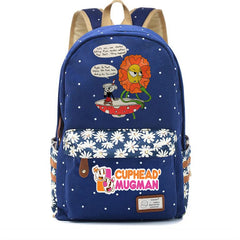 Anime Cuphead Canvas Backpack Teenger High Packsack Casual