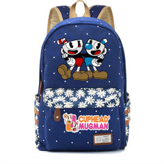 Anime Cuphead Canvas Backpack Teenger High Packsack Casual