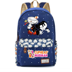 Anime Cuphead Canvas Backpack Teenger High Packsack Casual