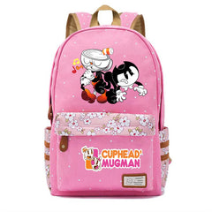 Anime Cuphead Canvas Knapsack Student Cartoon Schoolbag Teenger Zipper Backpack