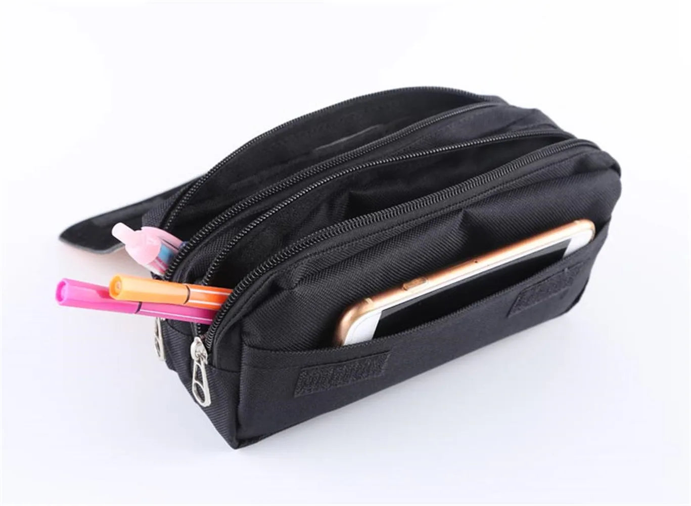 Danganronpa Monokuma Zipper Pencil Case Canvas Penbag Women Student Makeupbag