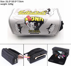 Danganronpa Monokuma Zipper Pencil Case Canvas Penbag Women Student Makeupbag