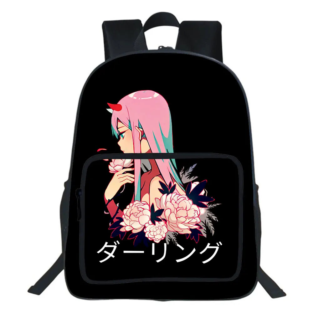 Anime Darling In The Franxx Backpack Double-layer Bookbag Cartoon Backpack Zero