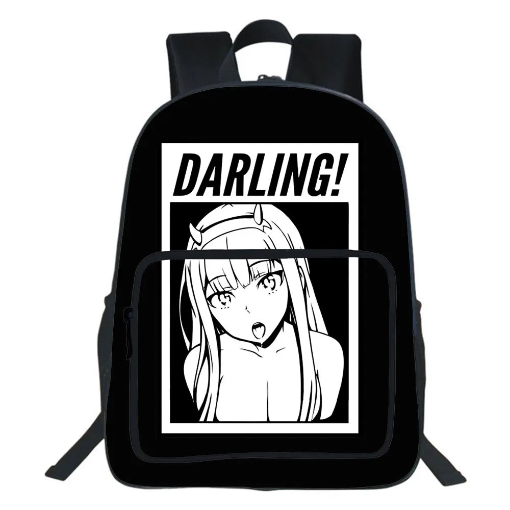 Anime Darling In The Franxx Backpack Double-layer Bookbag Cartoon Backpack Zero