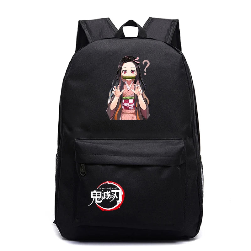 Anime Demon Slayer Backpack Boys Girls Kamado Nezuko School Bag Students