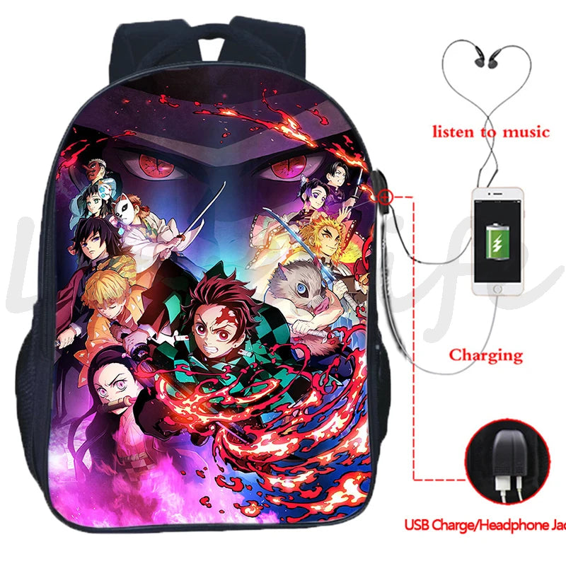 Anime Demon Slayer Backpack For Teens School Bags Knapsack