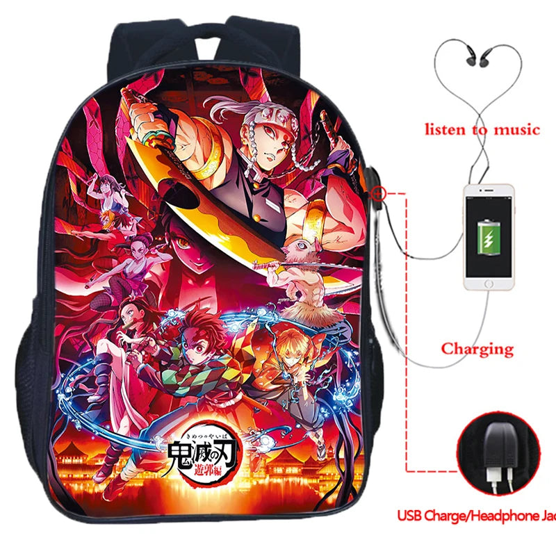 Anime Demon Slayer Backpack For Teens School Bags Knapsack