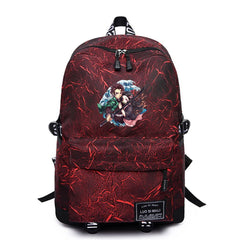 Anime Demon Slayer Backpack Unisex High School Fabric Packsack
