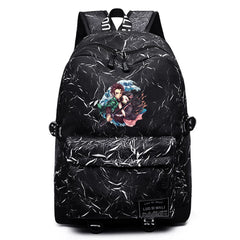 Anime Demon Slayer Backpack Unisex High School Fabric Packsack