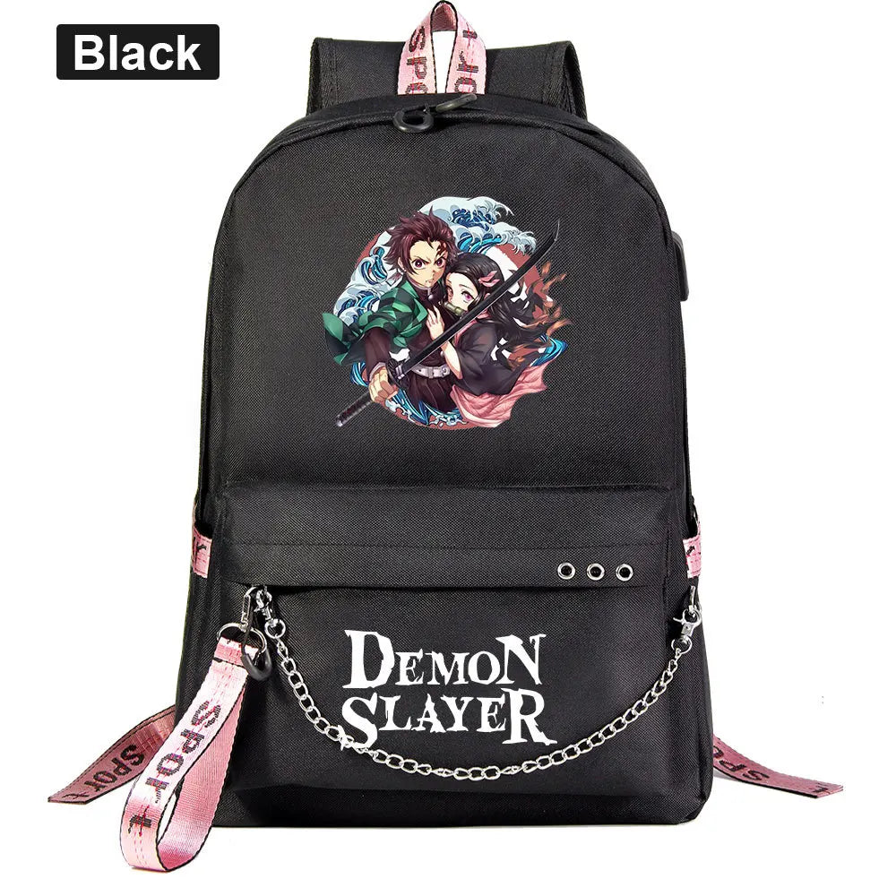 Demon Slayer Backpack Wings of Freedom School Book Bags Travel Boys Girls