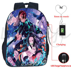 Demon Slayer USB Backpack Kamado Tanjirou Nezuko School Bag