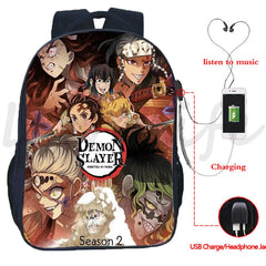 Demon Slayer USB Backpack Kamado Tanjirou Nezuko School Bag