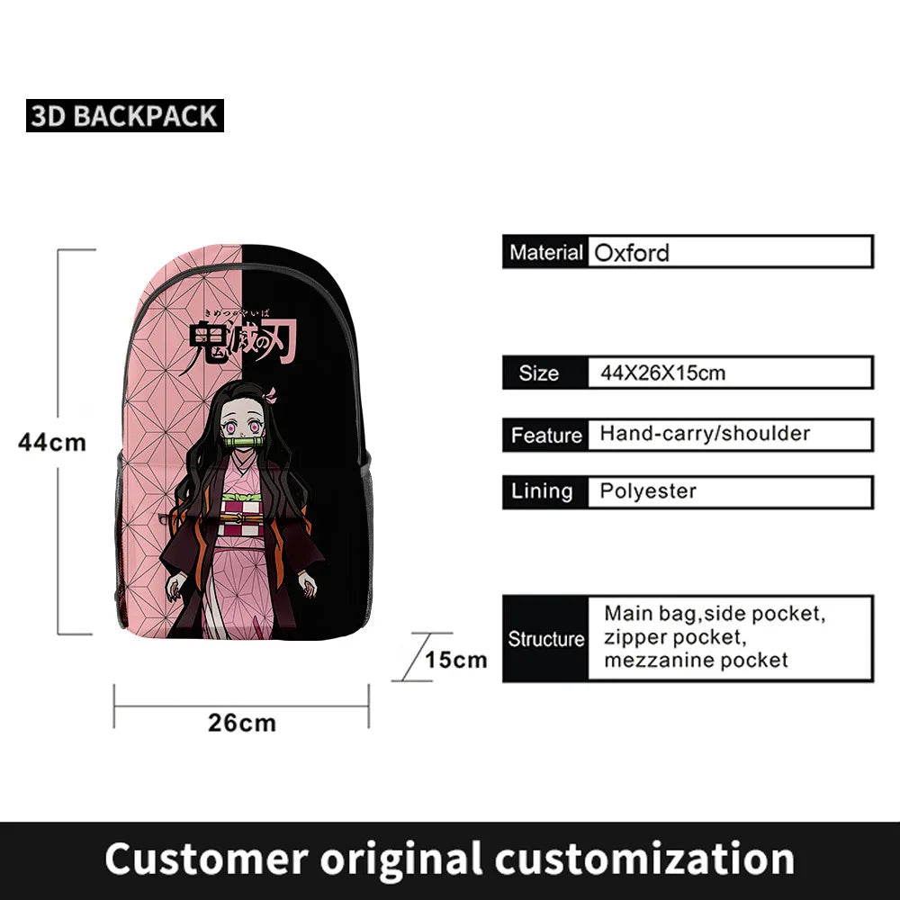 Demon Slayer Blade Kimetsu No Yaiba Cosplay School Backpack