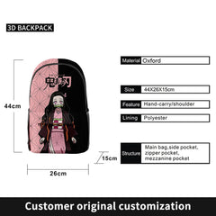 Demon Slayer Blade Kimetsu No Yaiba Cosplay School Backpack