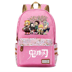 Anime Demon Slayer Zip Backpack Student Schoolbag Teenger High Packsack