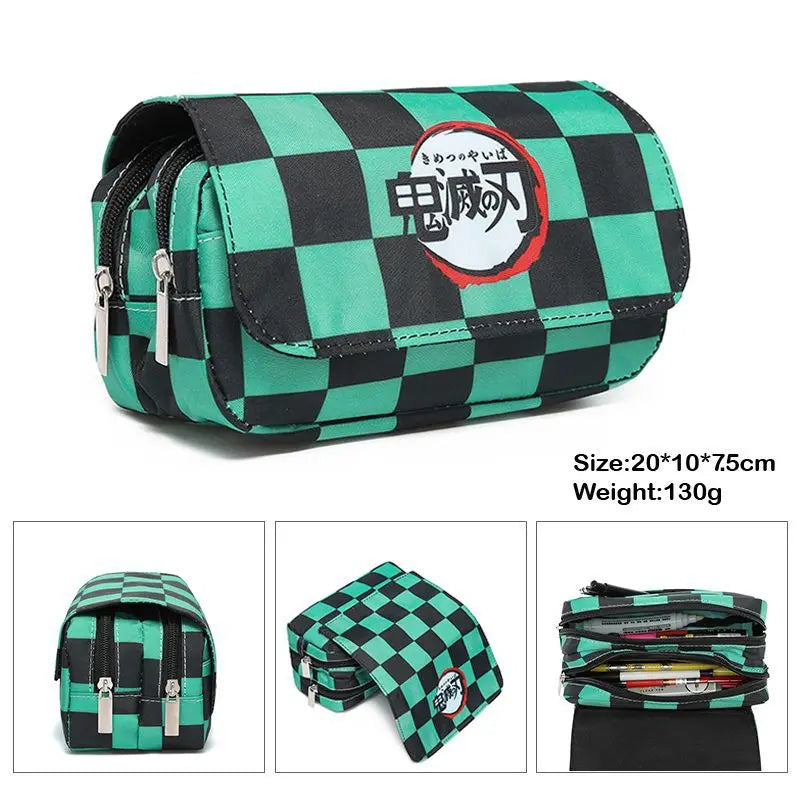 Demon Slayer Tanjirou Zipper Stationery Bag Wallet School Gift