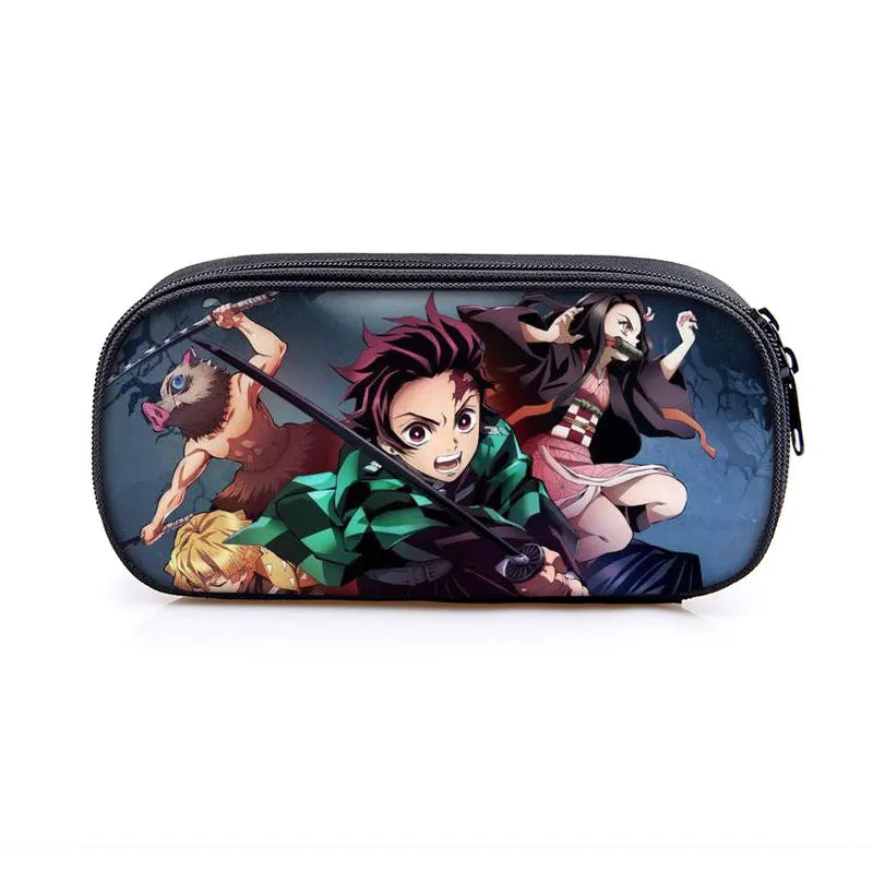 Demon Slayer Kimetsu No Yaiba Canvas Pencil Case Organizer