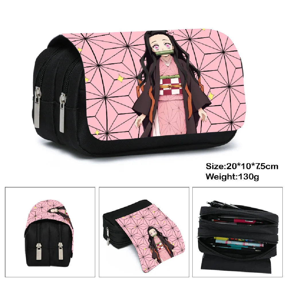 Demon Slayer Tanjirou Double Zipper Pencil Bag
