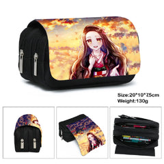 Demon Slayer Tanjirou Double Zipper Pencil Bag