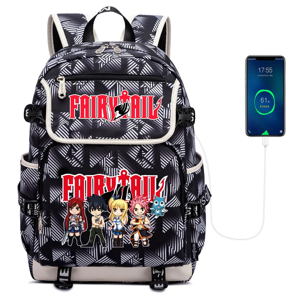 Fairy Tail Canvas Backpack School Bag Student Laptop Shoulders Bag