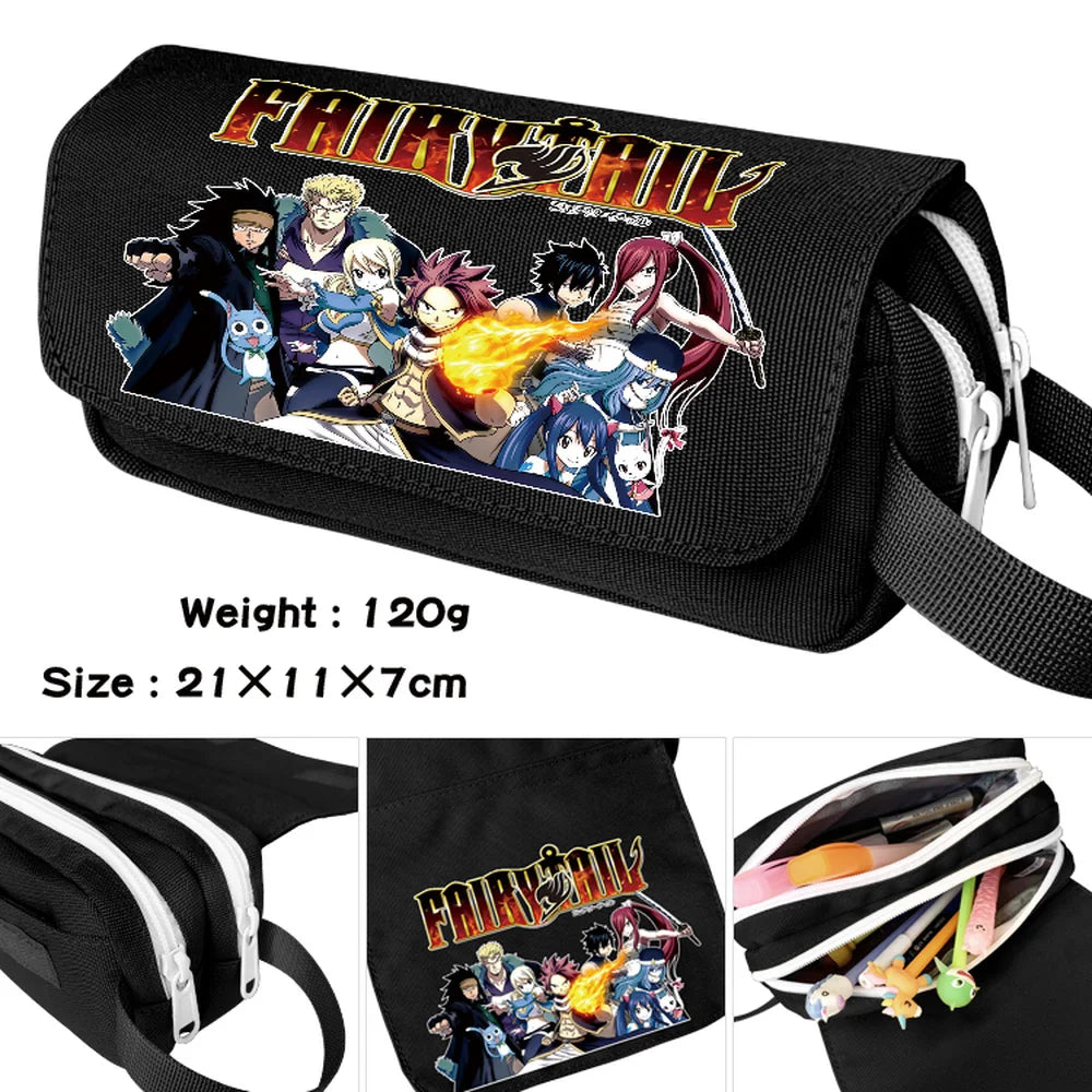 Fairy Tail Student Pencil Case Zipper Makeup Bag Boy Girl Stationery