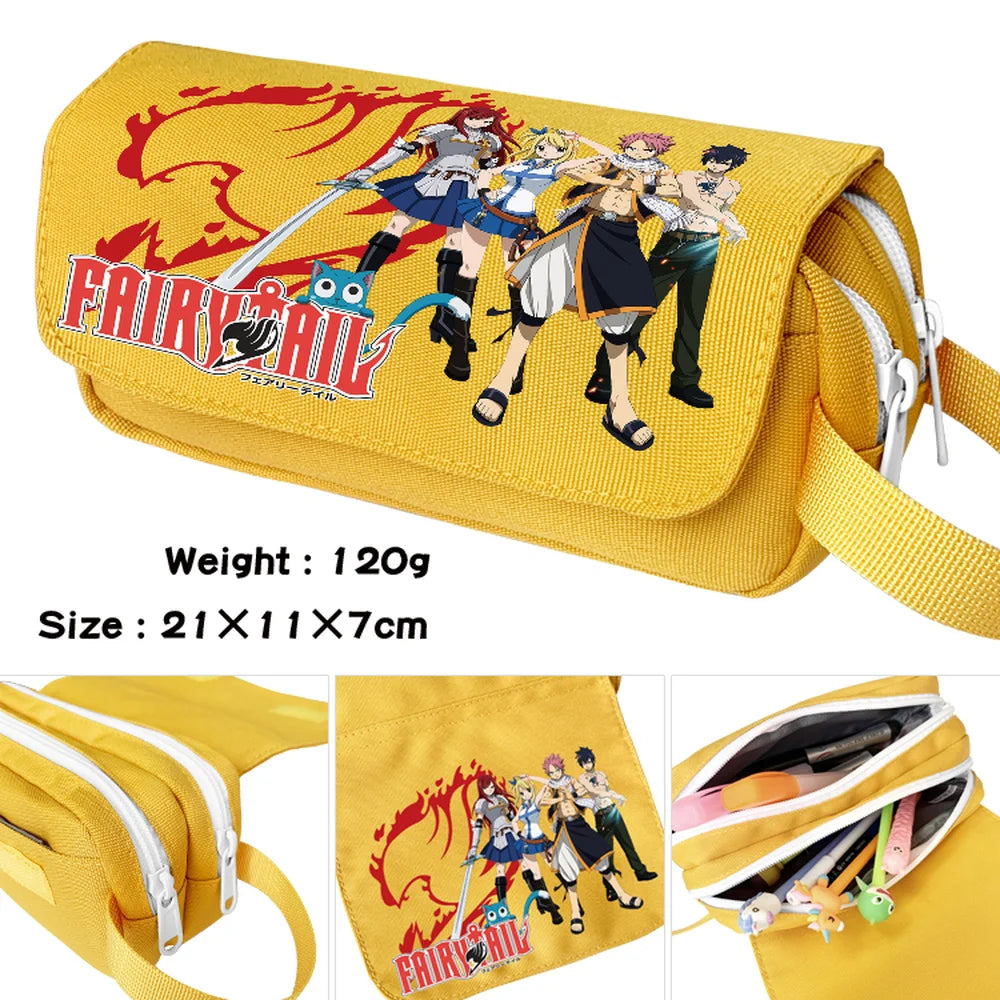 Fairy Tail Student Pencil Case Zipper Makeup Bag Boy Girl Stationery