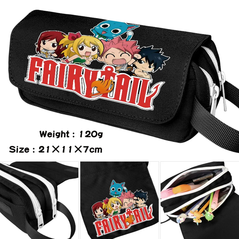 Fairy Tail Student Pencil Case Zipper Makeup Bag Boy Girl Stationery