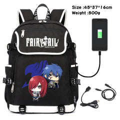 Anime Fairy Tail Teenager Backpack Boys Girls Packsack Canvas Cartoon Travel Sch
