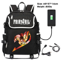 Anime Fairy Tail Teenager Backpack Boys Girls Packsack Canvas Cartoon Travel Sch