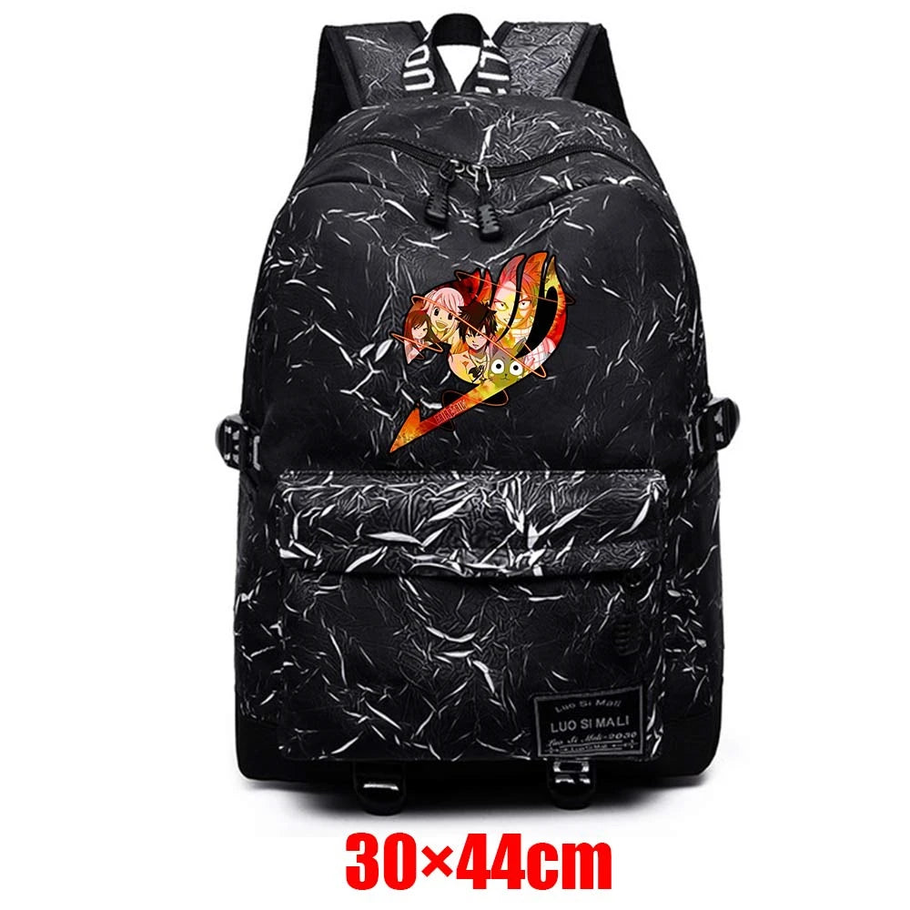 Anime Fairy Tail Teenager Backpack Unisex Schoolbag High Fabric Packsack Mochila