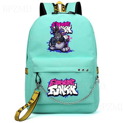 Anime Friday Night Funkin Backpack Cosplay Canvas Kids Schoolbag